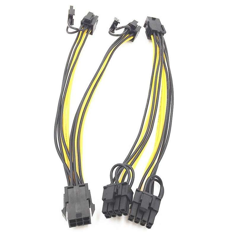 8pcs Pcie 6pin to Dual Pcie 6+2 Pin Power Cable Pci Express