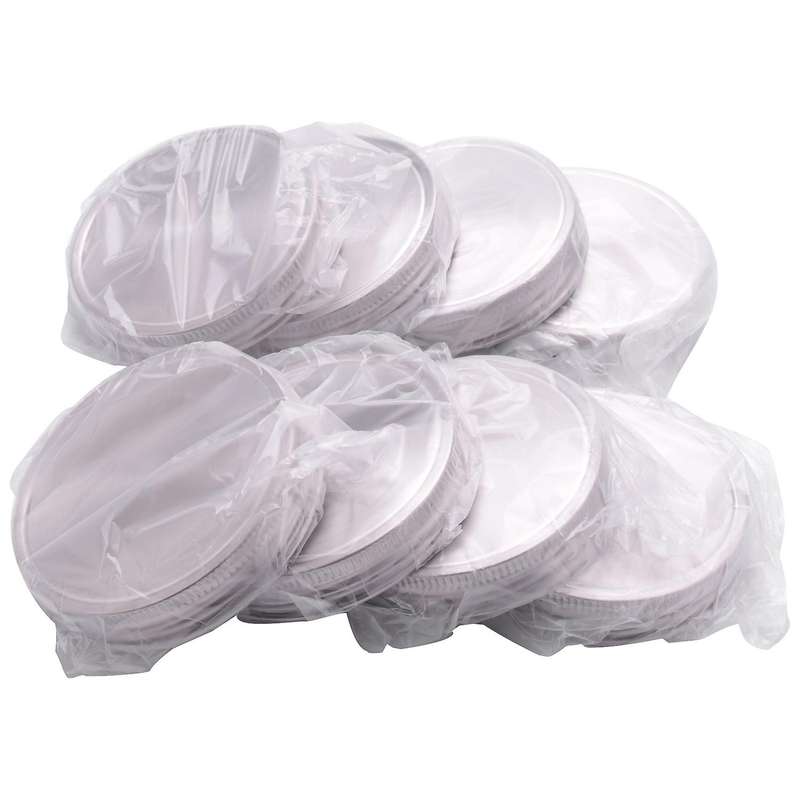 8 Pcs Stainless Steel Jar Lids 86mm Sealed Leak Proof Cover Silicone