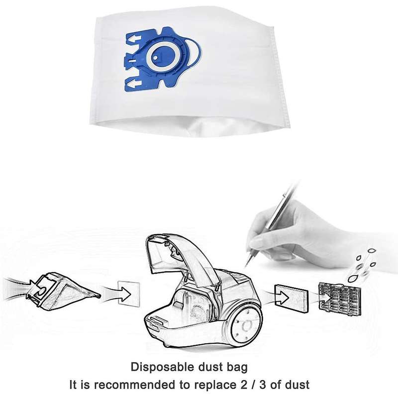 10pcs Dust Bags for Miele Type Gn Vacuum&4pack Filters S2 S5 S8 C1 C3