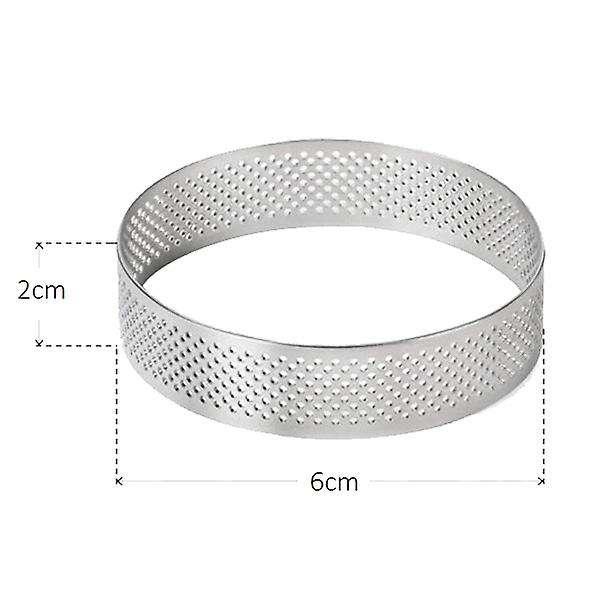 6pcs 6cm Tart Ring Circle Cutter Pie Ring Heat-resistant Mousse Molds