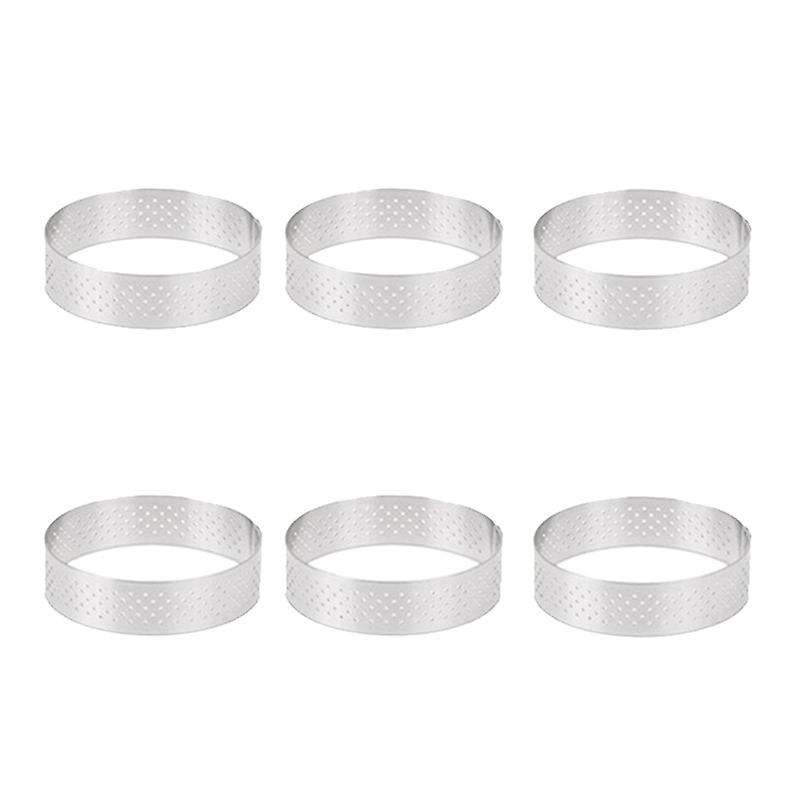 6pcs 6cm Tart Ring Circle Cutter Pie Ring Heat-resistant Mousse Molds