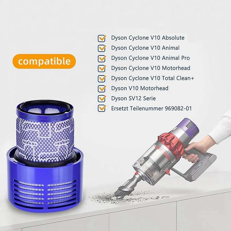 2 Pack V10 Filter Replacement for Dyson Cordless Vacuum Filters