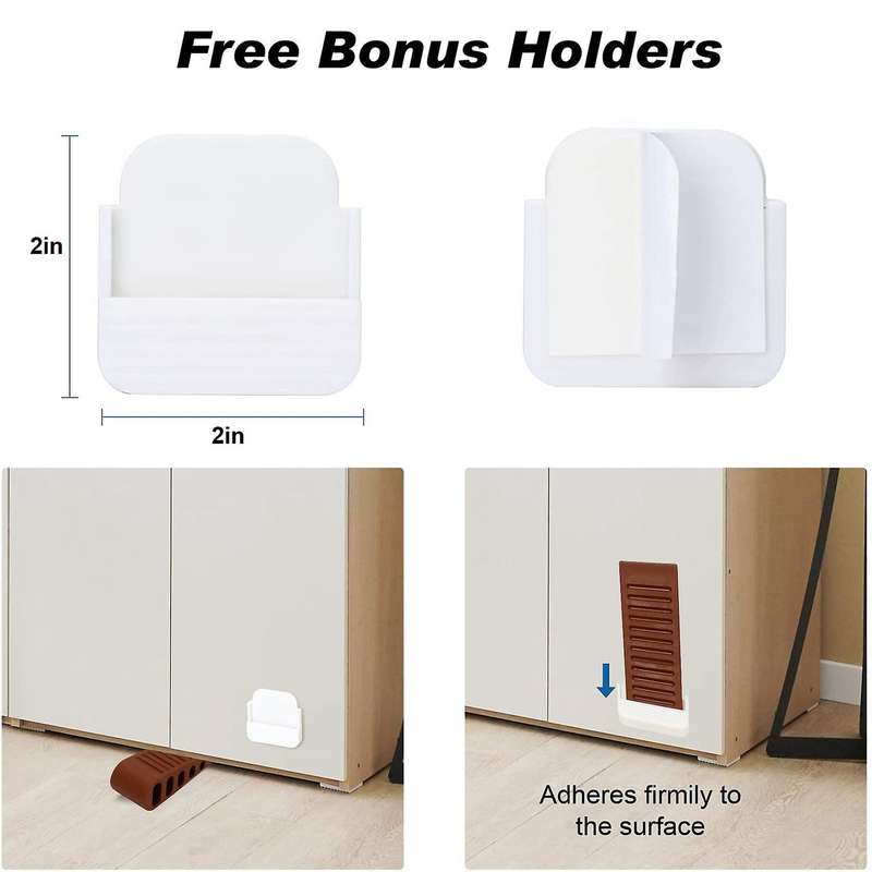 4pcs Rubber Door Stopper, with Door Holder, Works with Floor Surfaces
