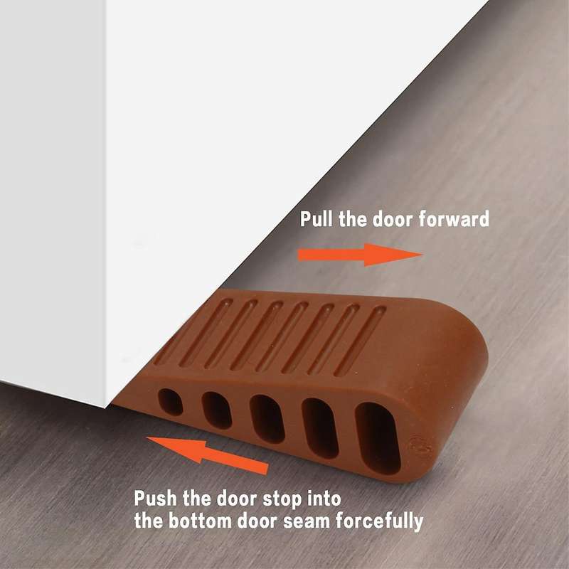 4pcs Rubber Door Stopper, with Door Holder, Works with Floor Surfaces