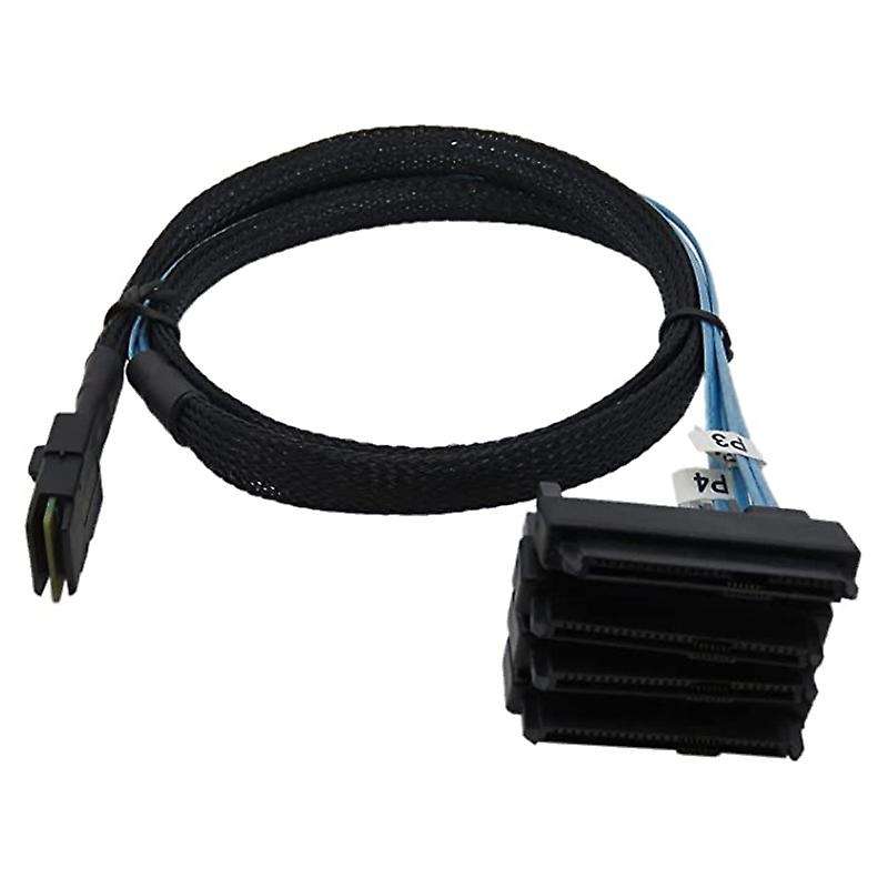 Mini Sas-36p Sff 8087 to 4 Sas 29p Cable 15p Sata Hard Drive Cable 1m