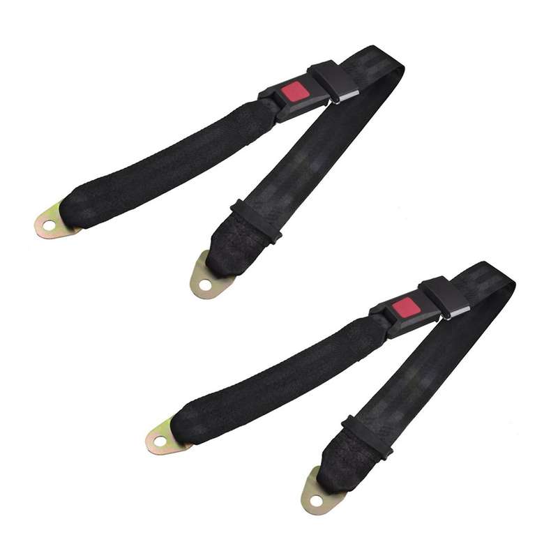 Black Adjustable Two Point Auto Car Safety Seat Belt Lap Seatbelt