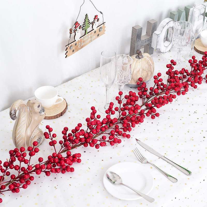 6.39ft Red Berry Christmas Artificial Garland for Christmas Decor