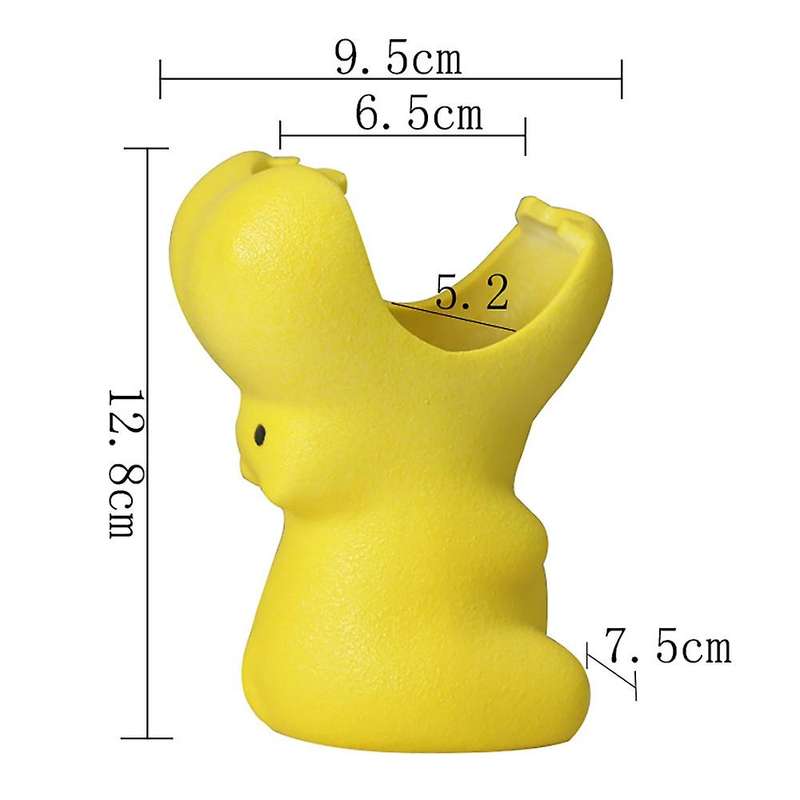 Cartoon Hippo Ceramic Flower Pot for Home Decor Flowerpot Yellow