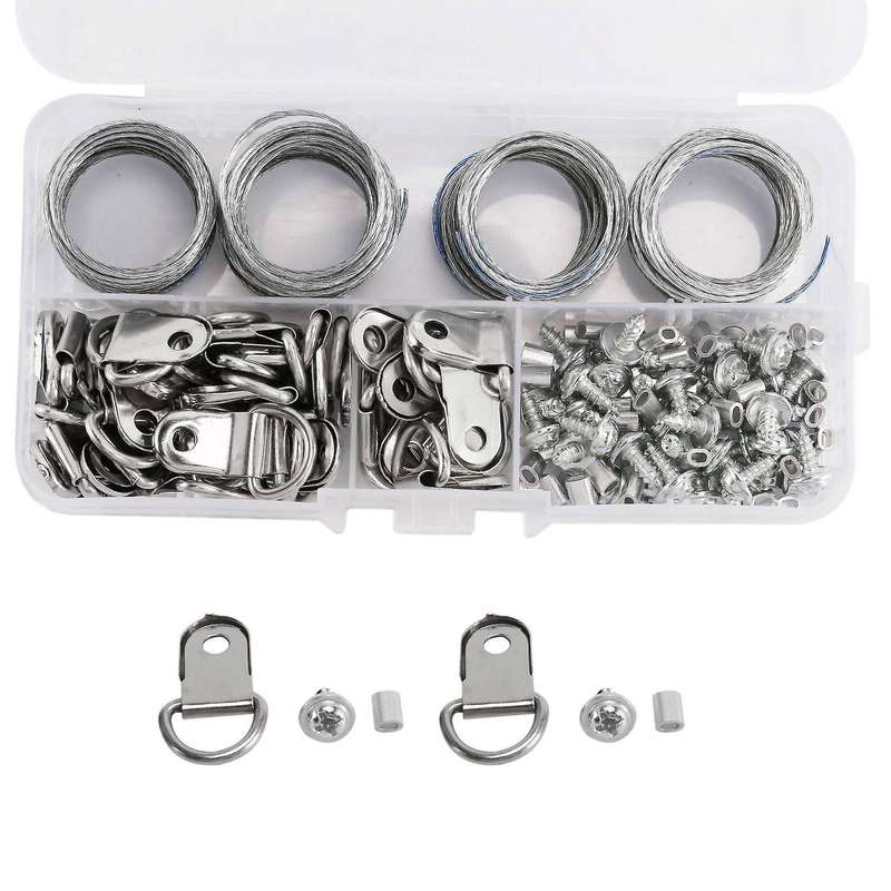 124pcs Picture Hanging Wire Kit,photo Frame Hanging Kit