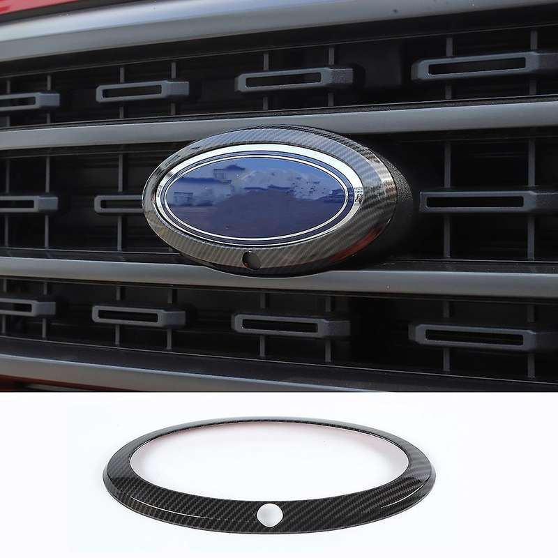 Front Grille Center Cap for Ford F150 21-22,with Camera Carbon Fiber