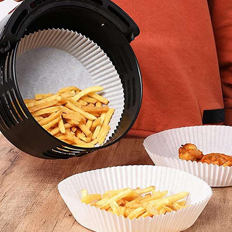 90pcs Air Fryer Parchment Paper Liners Non-stick Disposable (brown)