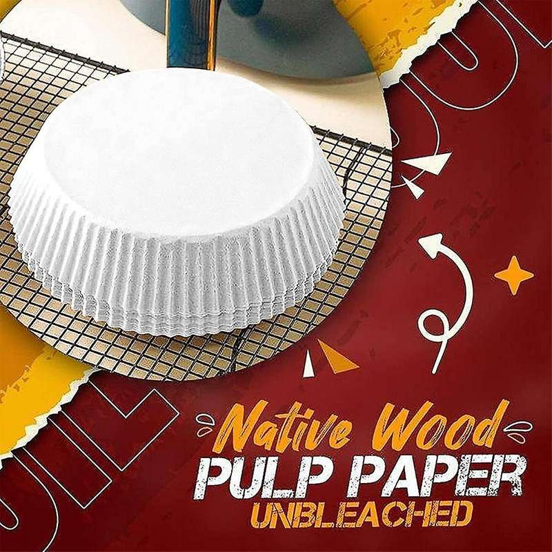 90pcs Air Fryer Parchment Paper Liners Non-stick Disposable (brown)