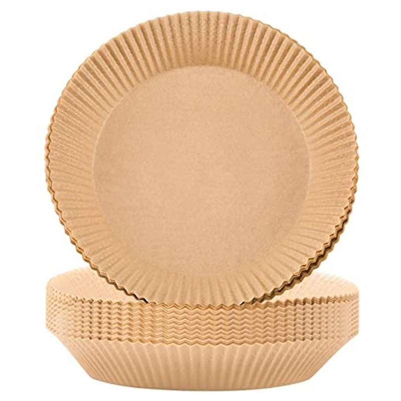 90pcs Air Fryer Parchment Paper Liners Non-stick Disposable (brown)