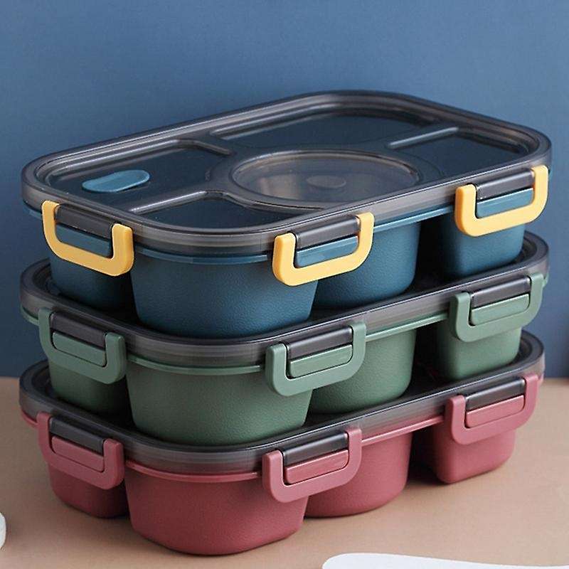 Bento Box Food Container Storage Lunch Box for Kids with Soup Cup C