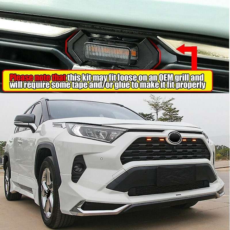 For Toyota Led Front Grille Smoked Amber Light Daytime Running Lights