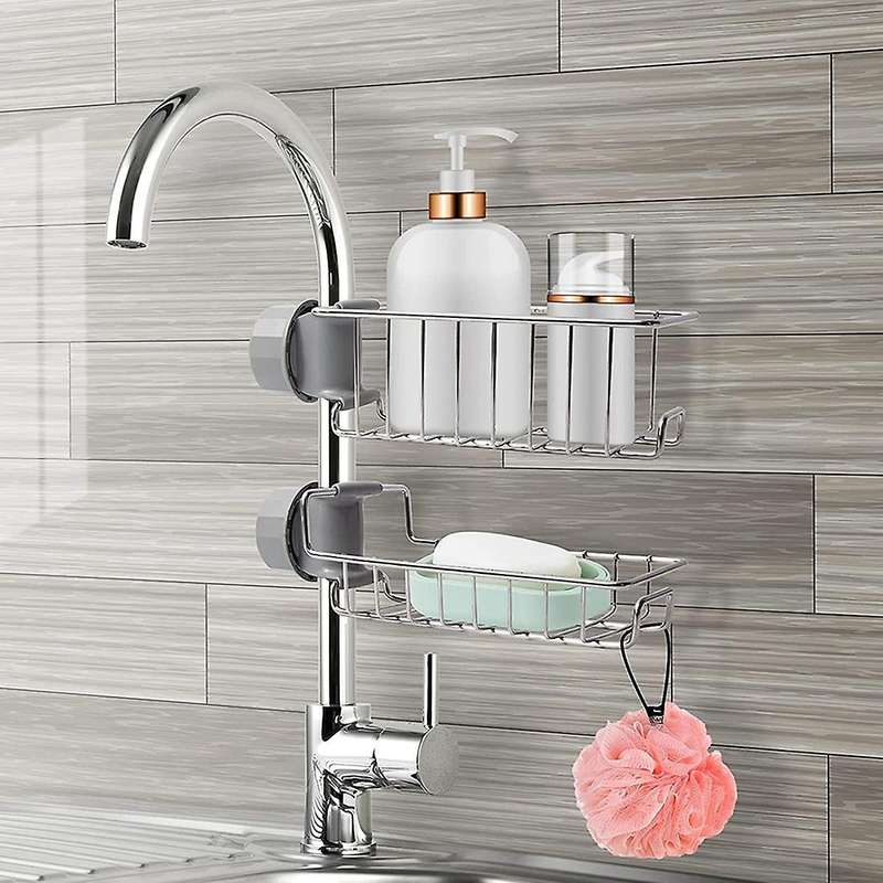 2pcs Shower Caddies, Bathroom Storage Shelves,for 18-27mm Shower Rail