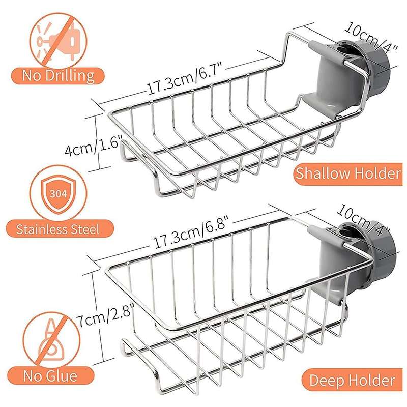 2pcs Shower Caddies, Bathroom Storage Shelves,for 18-27mm Shower Rail