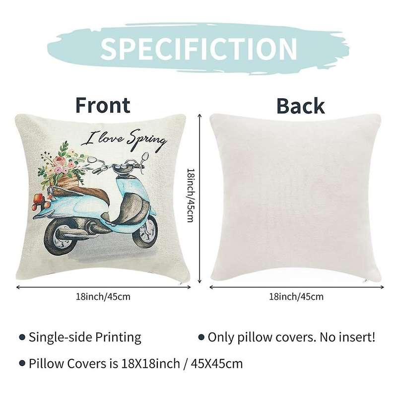 Spring Pillow Covers Set Of 4 Farmhouse Decorative Pillow Covers