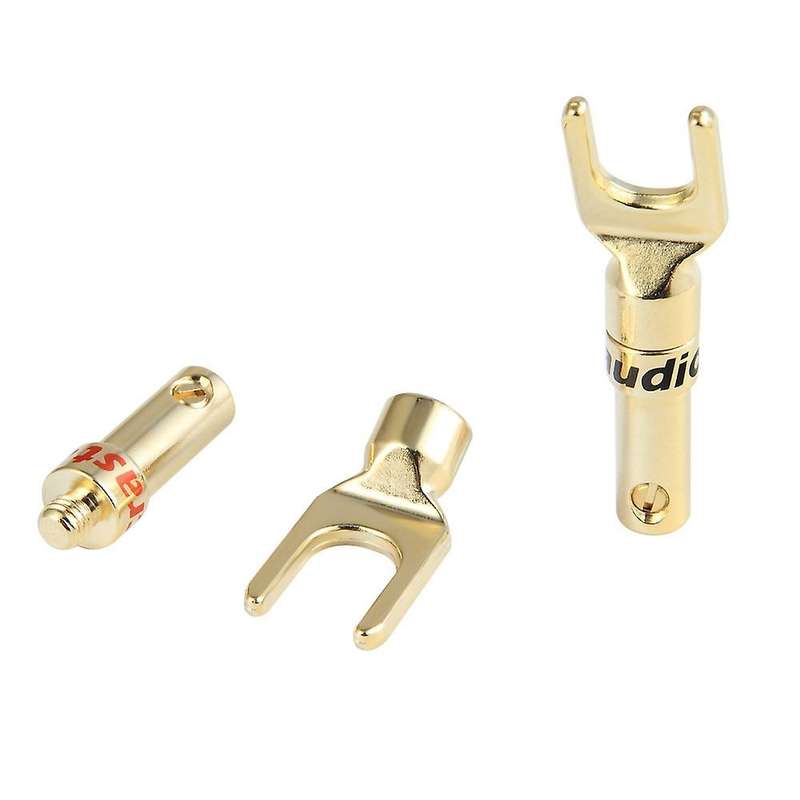 S101g Spade Plug 24k Gold Plated Fork Plug Speaker Y Connector