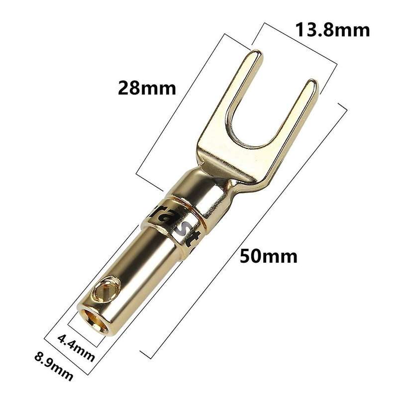 S101g Spade Plug 24k Gold Plated Fork Plug Speaker Y Connector