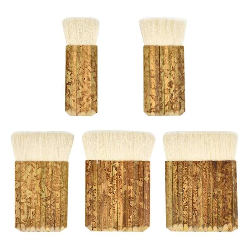 5 Size Hake Blender Brush, Bamboo Handle Brushes for Kiln Wash