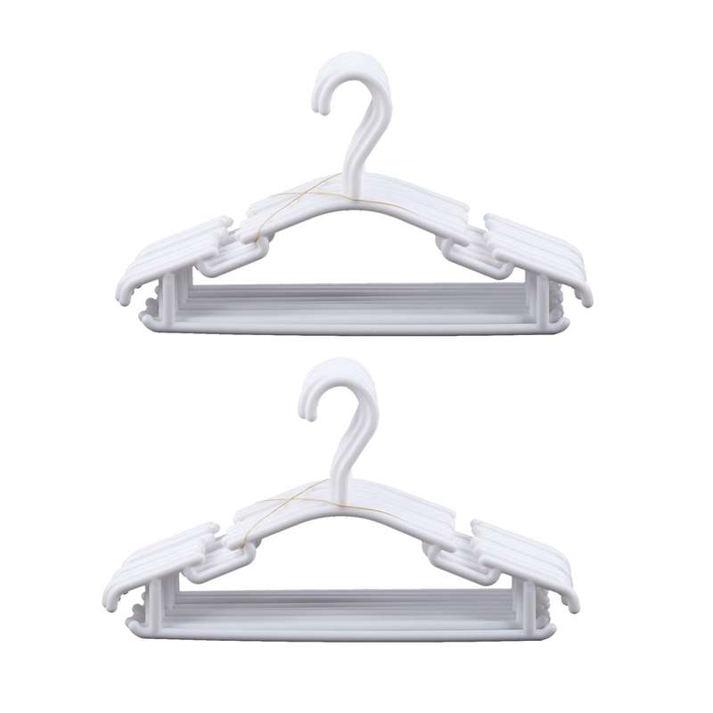 White - Pack Of 20 Pieces Hanger Non-slip Pp Hangers 27 X 15 Cm