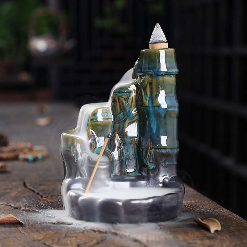 Ceramic Incense Burners Backflow Incense Burner Home Decor Red
