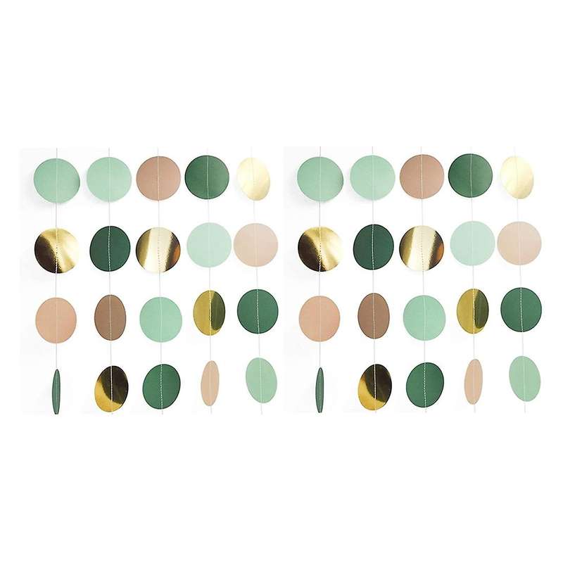 10pack Green Dots Paper Garland String Hanging Backdrop