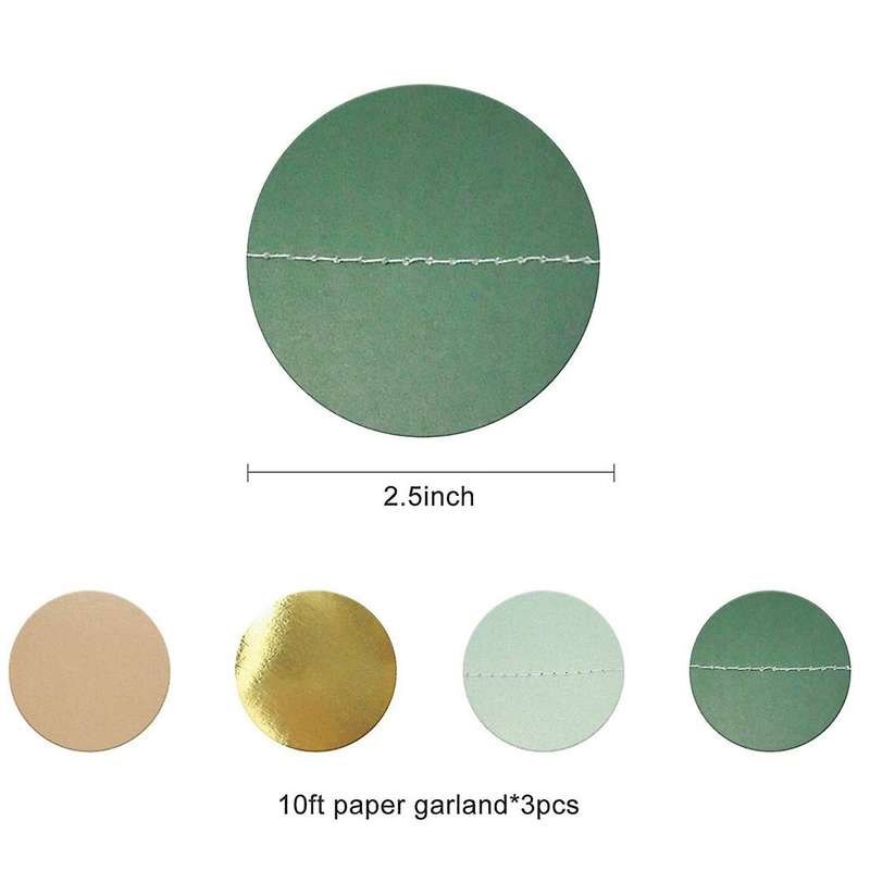 10pack Green Dots Paper Garland String Hanging Backdrop