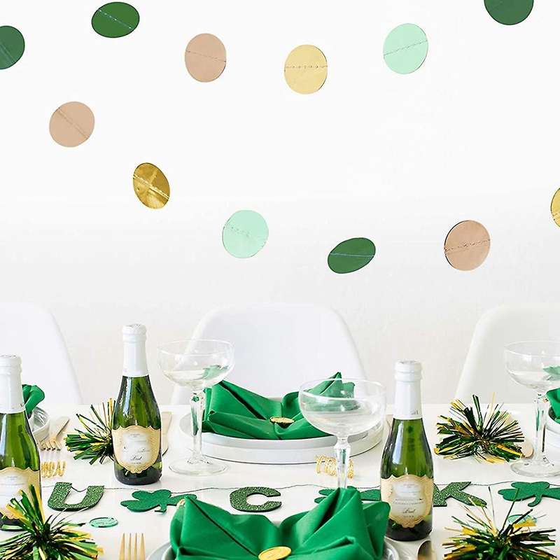 10pack Green Dots Paper Garland String Hanging Backdrop