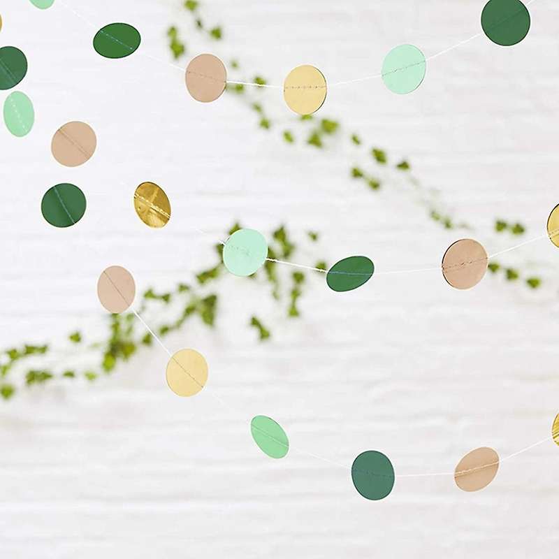 10pack Green Dots Paper Garland String Hanging Backdrop