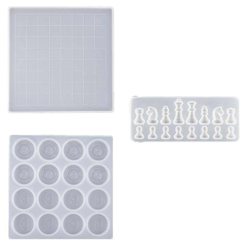 Crystal Epoxy Resin Mold International Chess Kit Silicone Mould