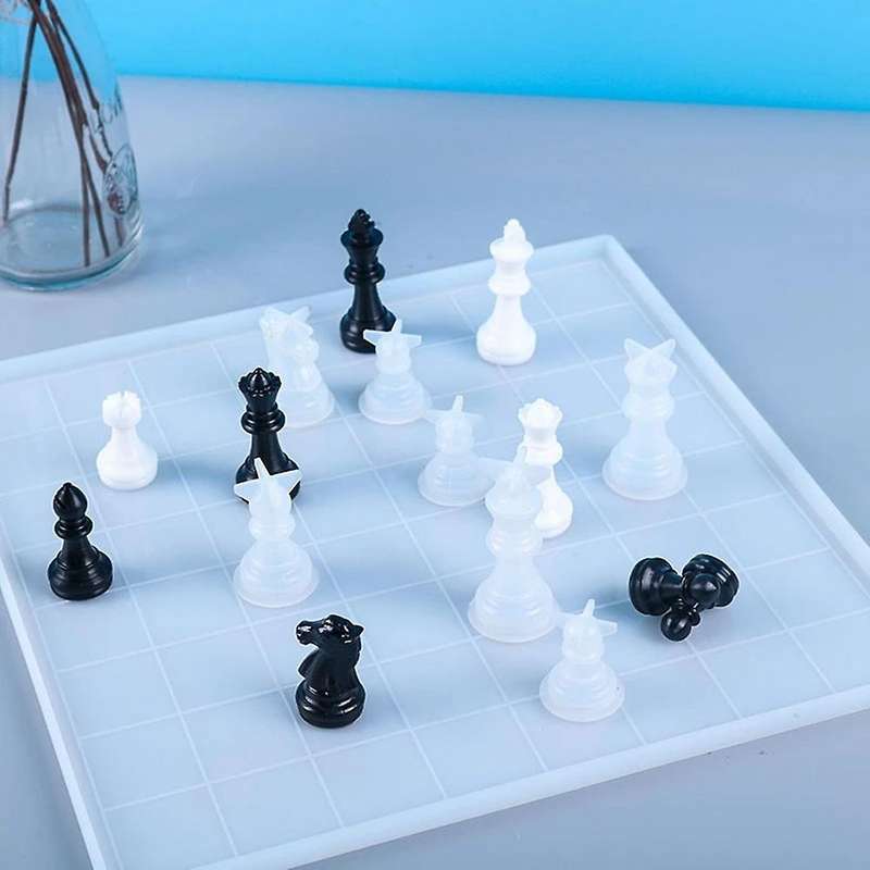 Crystal Epoxy Resin Mold International Chess Kit Silicone Mould