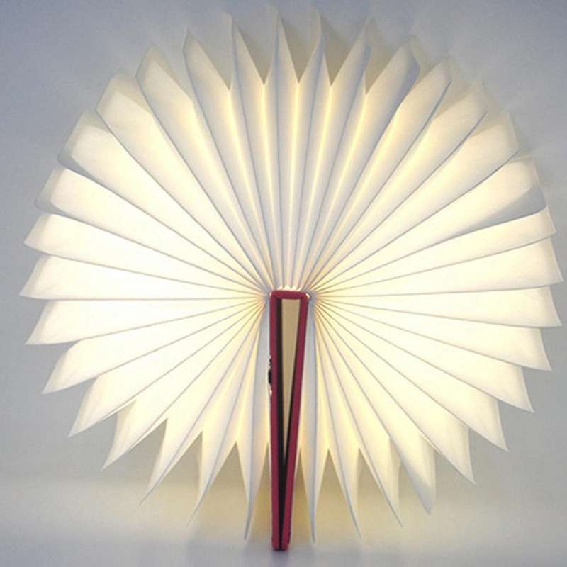 Folding Led Night Light Rgb Usb Recharge Book Light Decor Brown