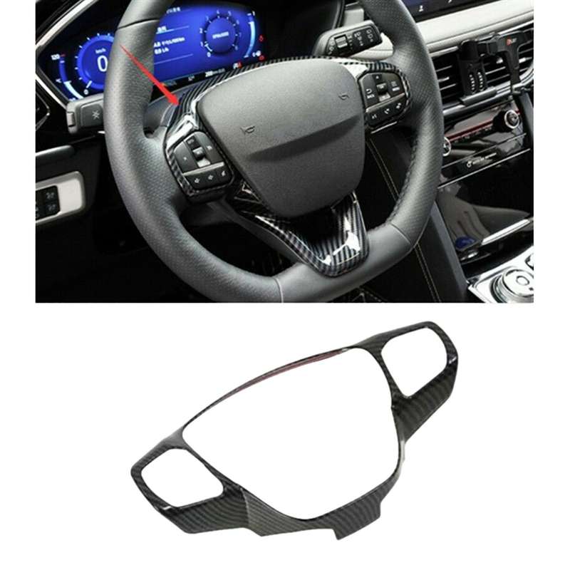 Car Steering Wheel Cover Trim for Ford Escape 2020-2021 Carbon Fiber
