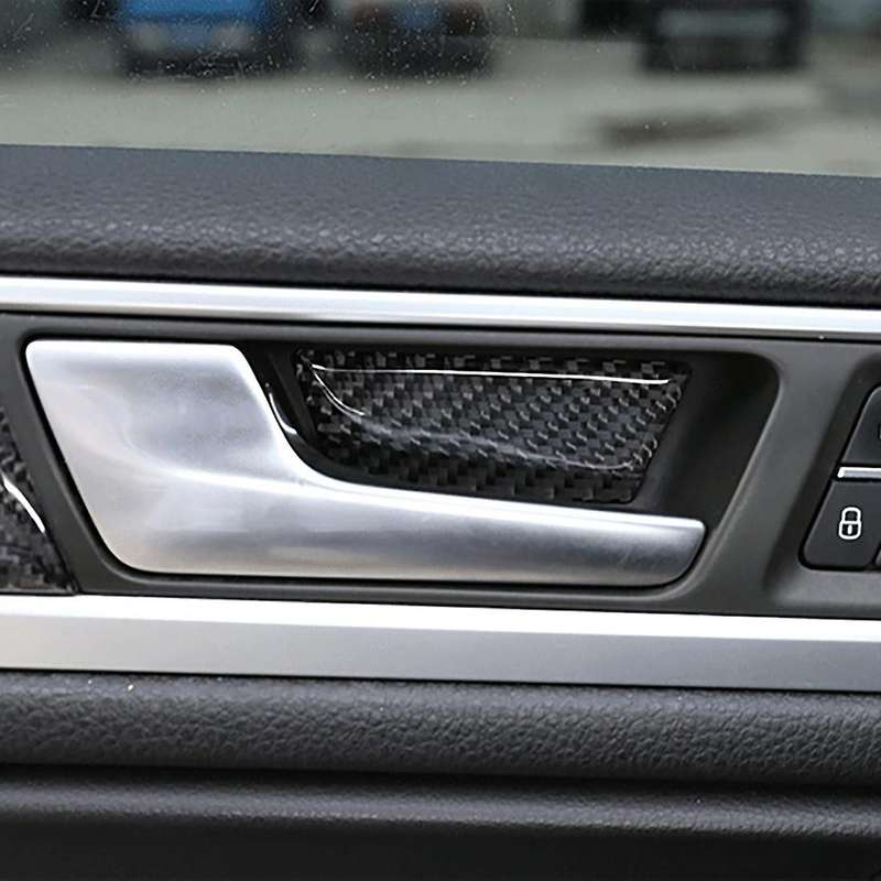 Soft Carbon Fiber Inner Door Bowl Sticker Cover for Touareg 2011-2018