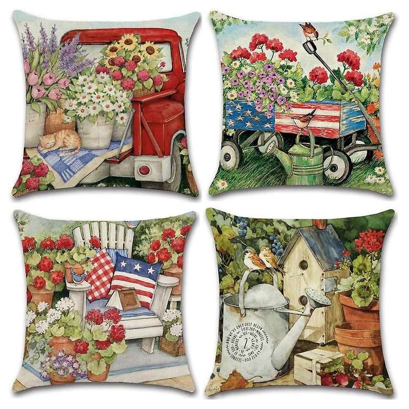 Throw Pillow Square Throw Pillow Covers Cushion Case for Bed, Car