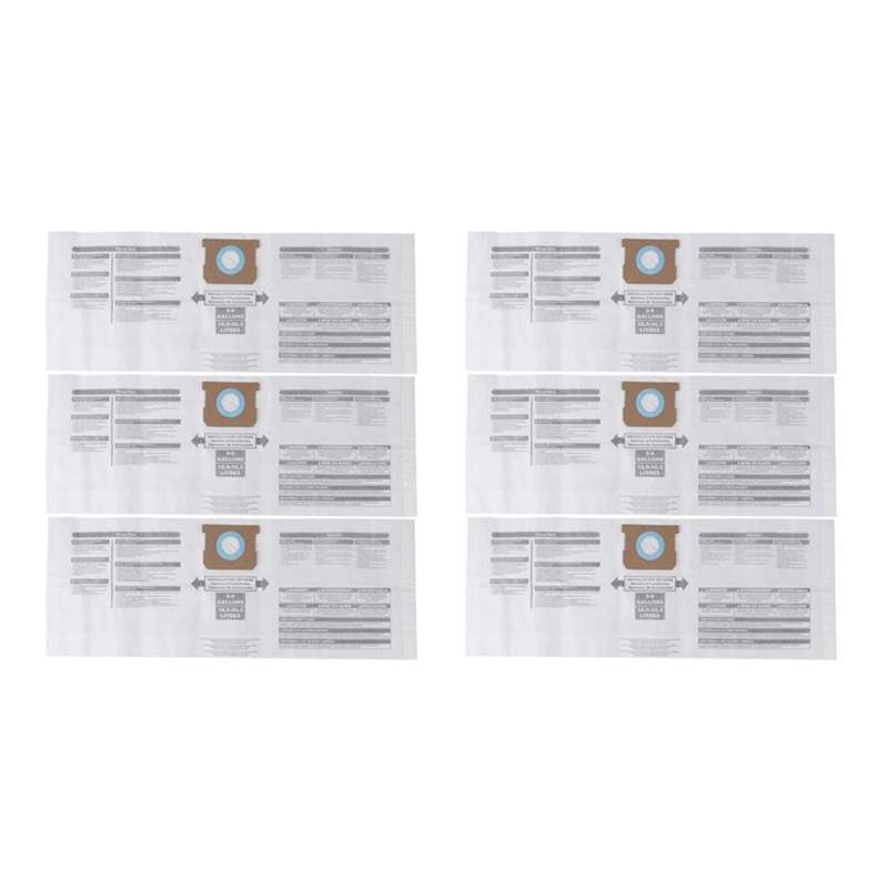 6x Dry Dust Bag 5 to 8 Gallon Vacuum Cleaner for Shop Vac 90661