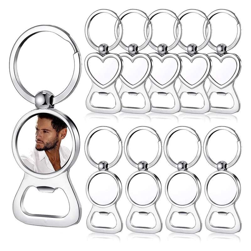 10 Pcs Sublimation Blank Keychain Sublimation Metal Bottle Opener- B