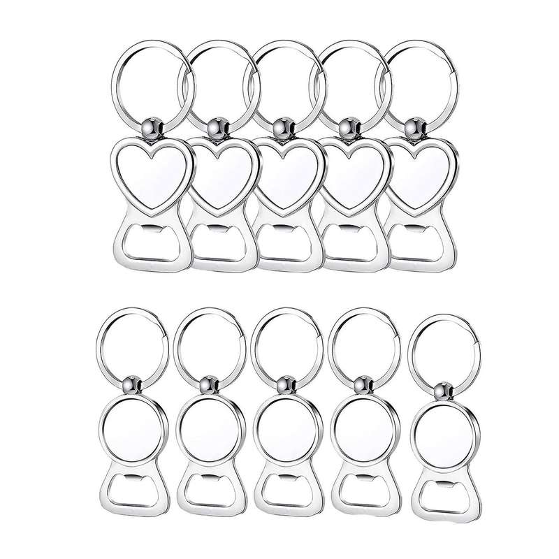 10 Pcs Sublimation Blank Keychain Sublimation Metal Bottle Opener- B