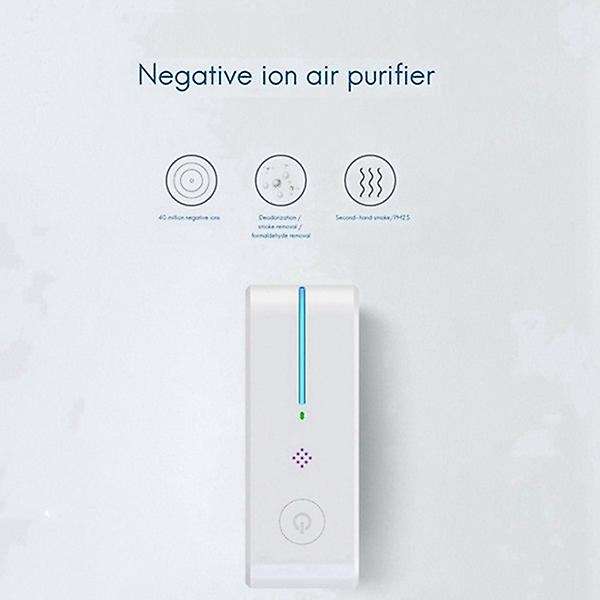 2pcs Air Purifier for Home Cleaner Mini Air Ionizer,green Eu Plug