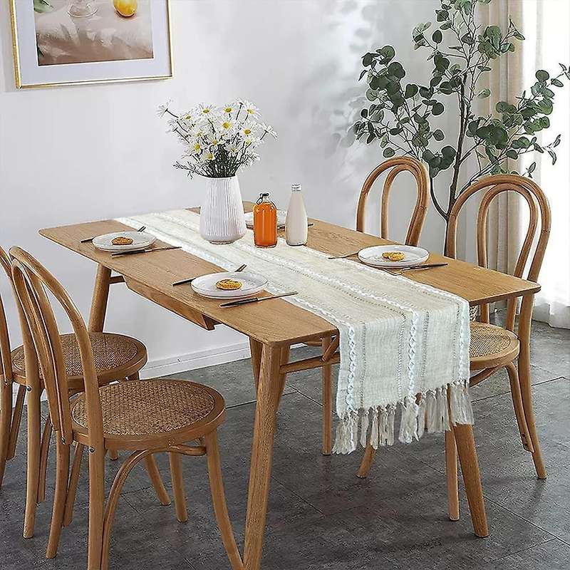 Woven Table Runner with Tassel for Dining Party Holiday 13 X 70inch,b
