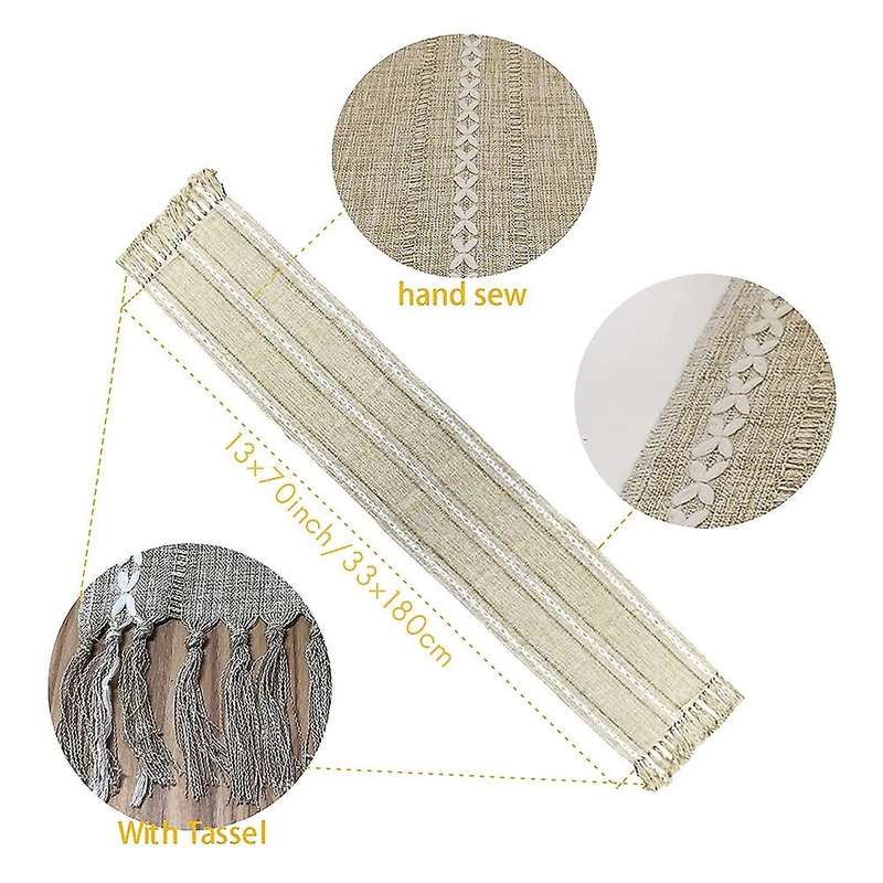 Woven Table Runner with Tassel for Dining Party Holiday 13 X 70inch,b