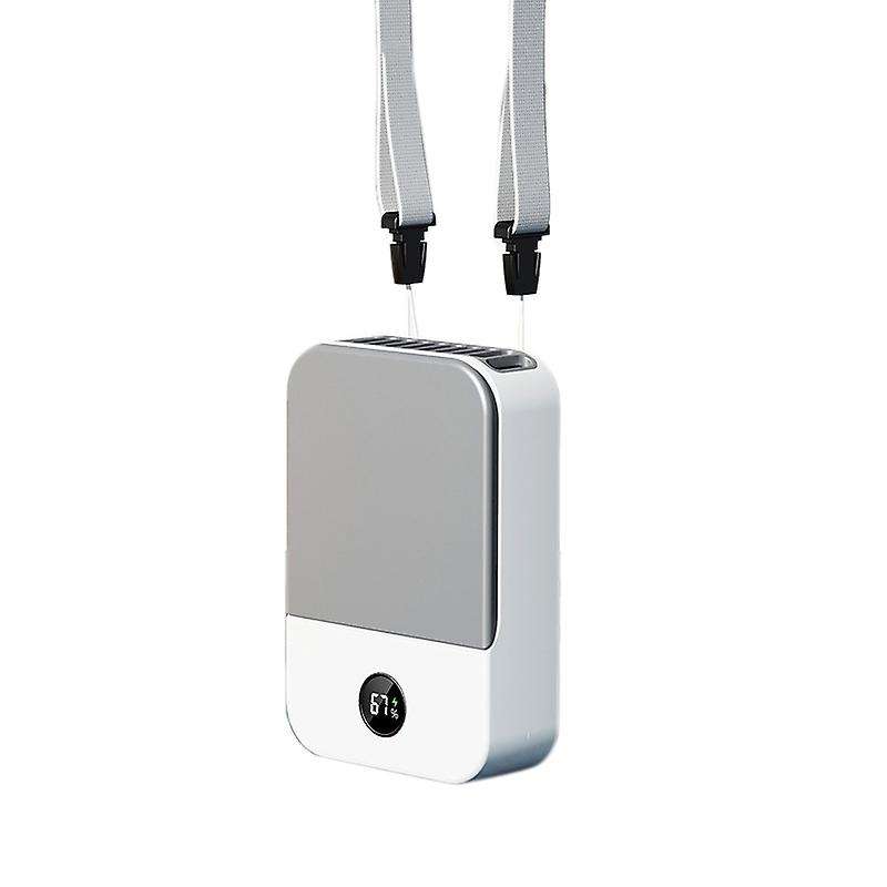 Mini Waist Clip On Fan with Display for Outdoor Camping(white)
