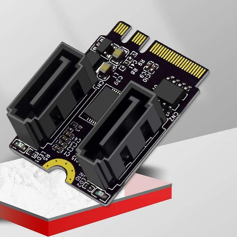 Riser Card M.2 (a+e Key) to 2-port Sata3.0 Expansion Card Jmb582