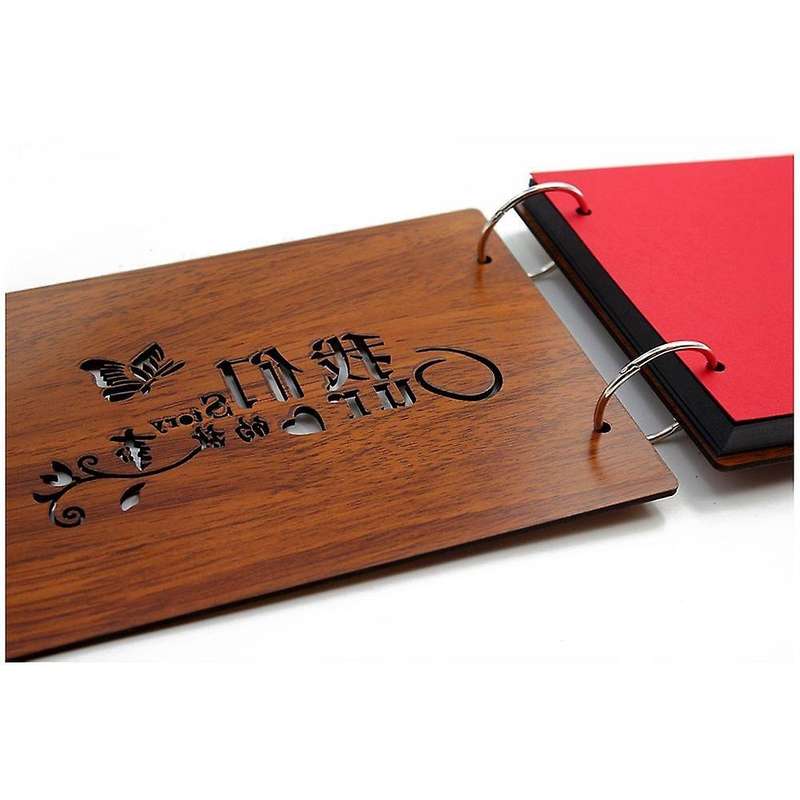 Diy Photo Album Wood Cover 8x6 Inches Self-adhesive Picture Our Story