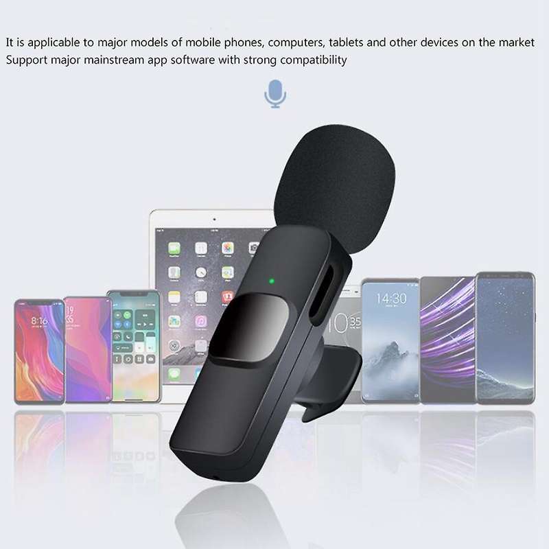 Wireless Lapel Clip-on Microphone, for Vlogger Lecture Office
