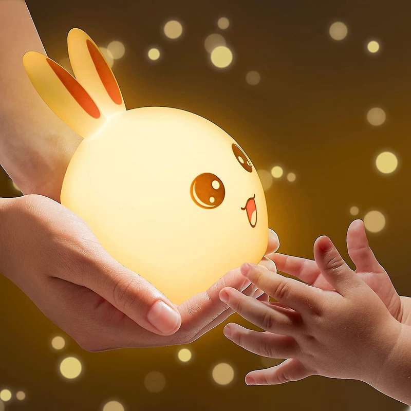 Cute Night Light for Kids Room Rabbit Led Baby Children Gift Pink