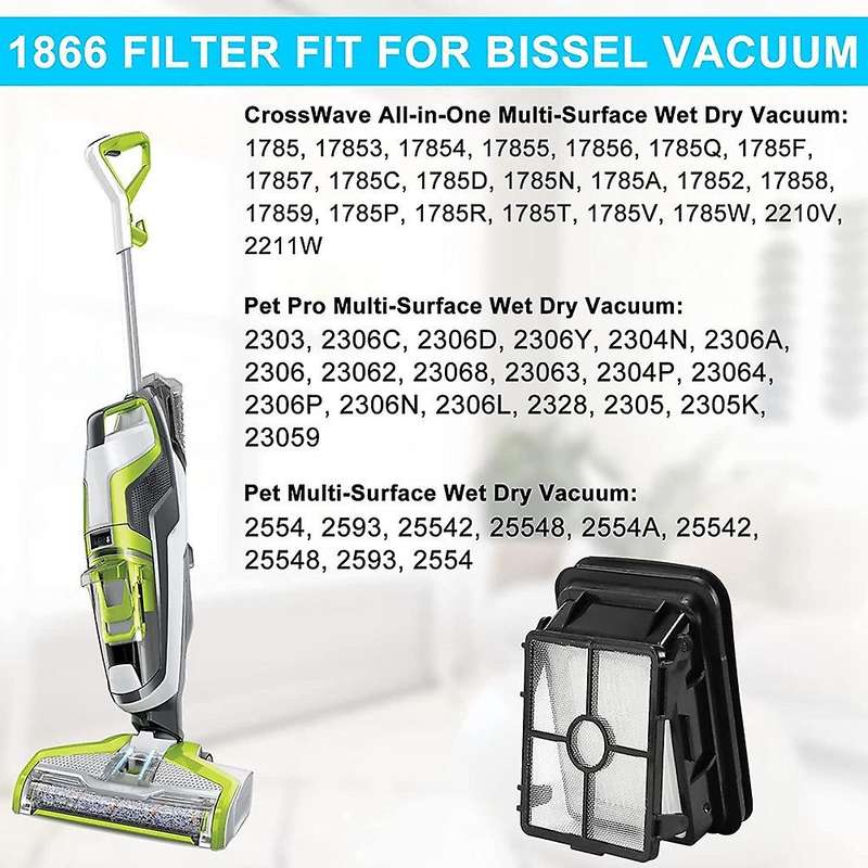 Replacement Filter for Bissell Crosswave Vacuum 1866 1785 2554a