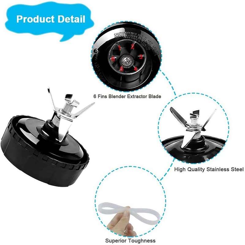 6 Fins for Ninja Blender Replacement Parts ,for Nutri Ninja Auto Iq